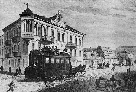 Widok ulicy Marszałkowskiej w roku 1867. Widok ulicy Marszałkowskiej w roku 1867.
