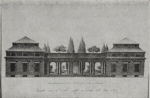 Projekt elewacji północnej siedziby księcia Stanisława Poniatowskiego. Projekt elewacji północnej siedziby księcia Stanisława Poniatowskiego.