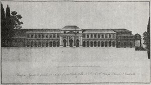 Projekt elewacji południowej siedziby księcia Stanisława Poniatowskiego. Projekt elewacji południowej siedziby księcia Stanisława Poniatowskiego.